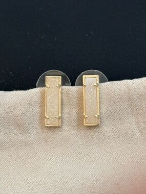 Kendra Scott Lady Iridescent Drusy Gold Tone Earrings